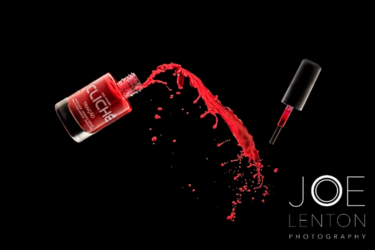 Add value with high quality product photography - Red Nail Polish Splash