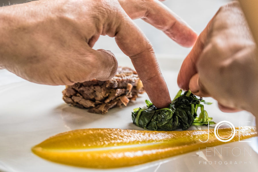 Food Photo Story - Duo of Lamb - plating the spinach