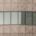 Strip of windows along curved building front