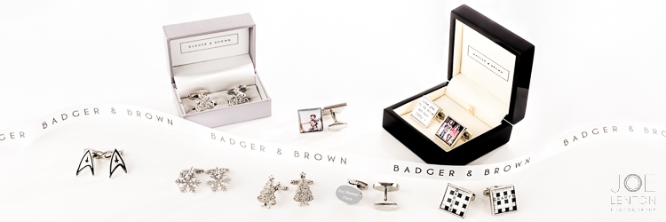 Cufflinks Photography - Product Photography for Badger & Brown - Advertising Banner-1