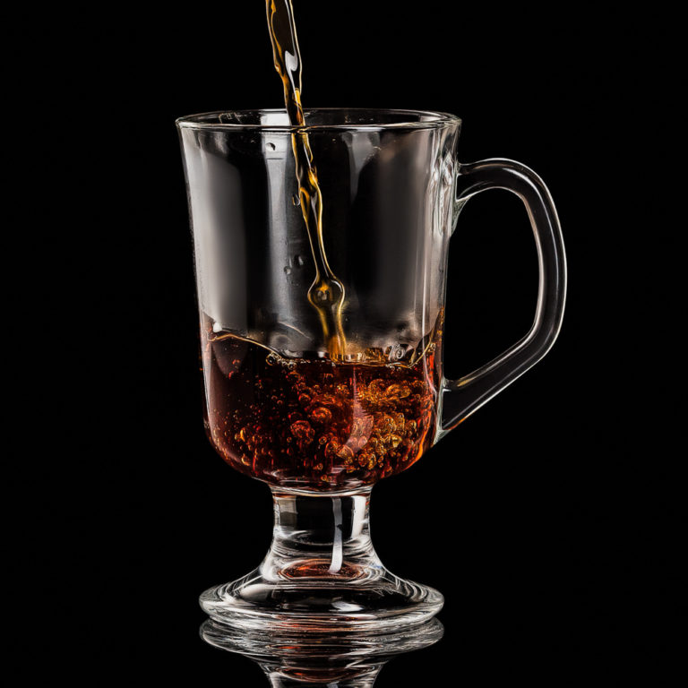 Drinks Photography - coffee pouring with splash
