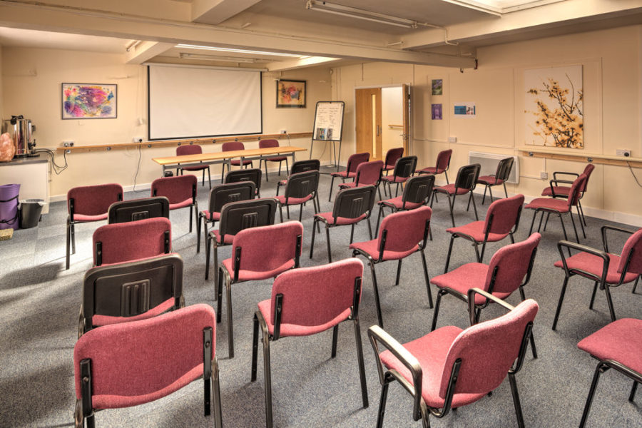 MS Therapy Centre Norfolk Large Meeting Room viewed from back corner