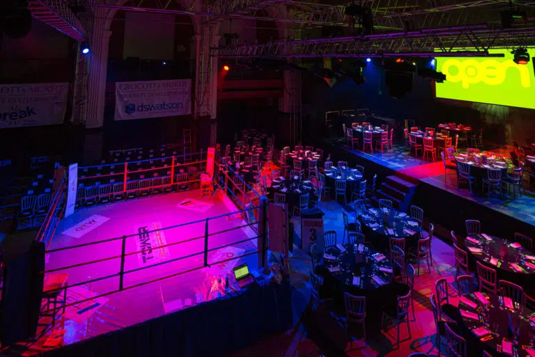 Banking Hall at OPEN set up for corporate boxing