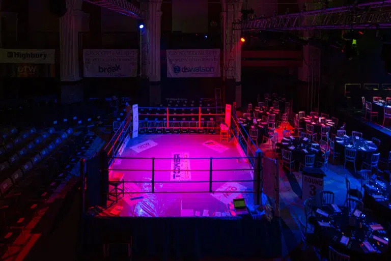 Banking Hall at OPEN in Norwich set up for corporate boxing