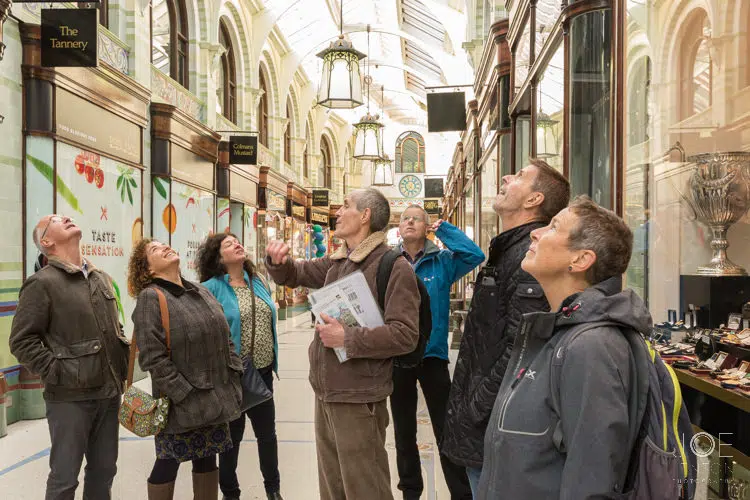Tour of Norwich Architecture group in Royal Arcade