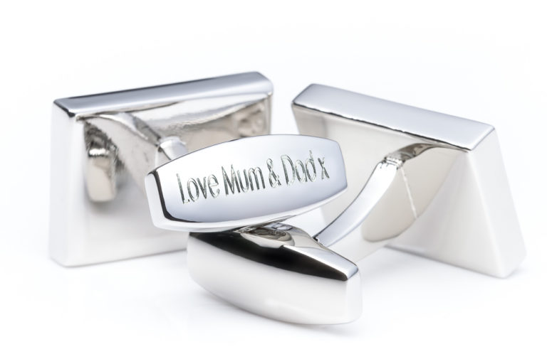 Personalised Engraved Silver Cufflinks