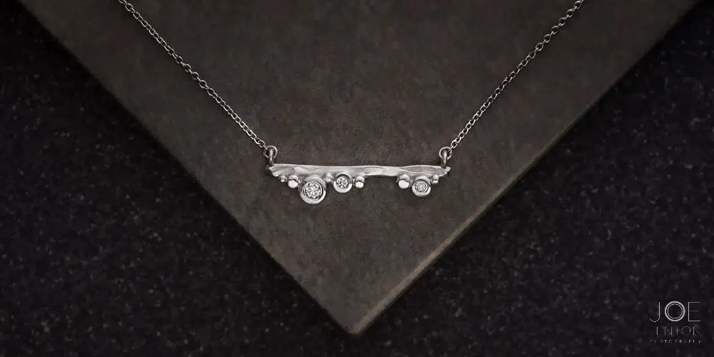 Jewellery Photography - Diamond Necklace on tiles