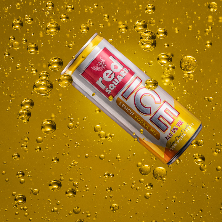 Red Square Vodka & Lemon can in Fizz - creative advertising photography