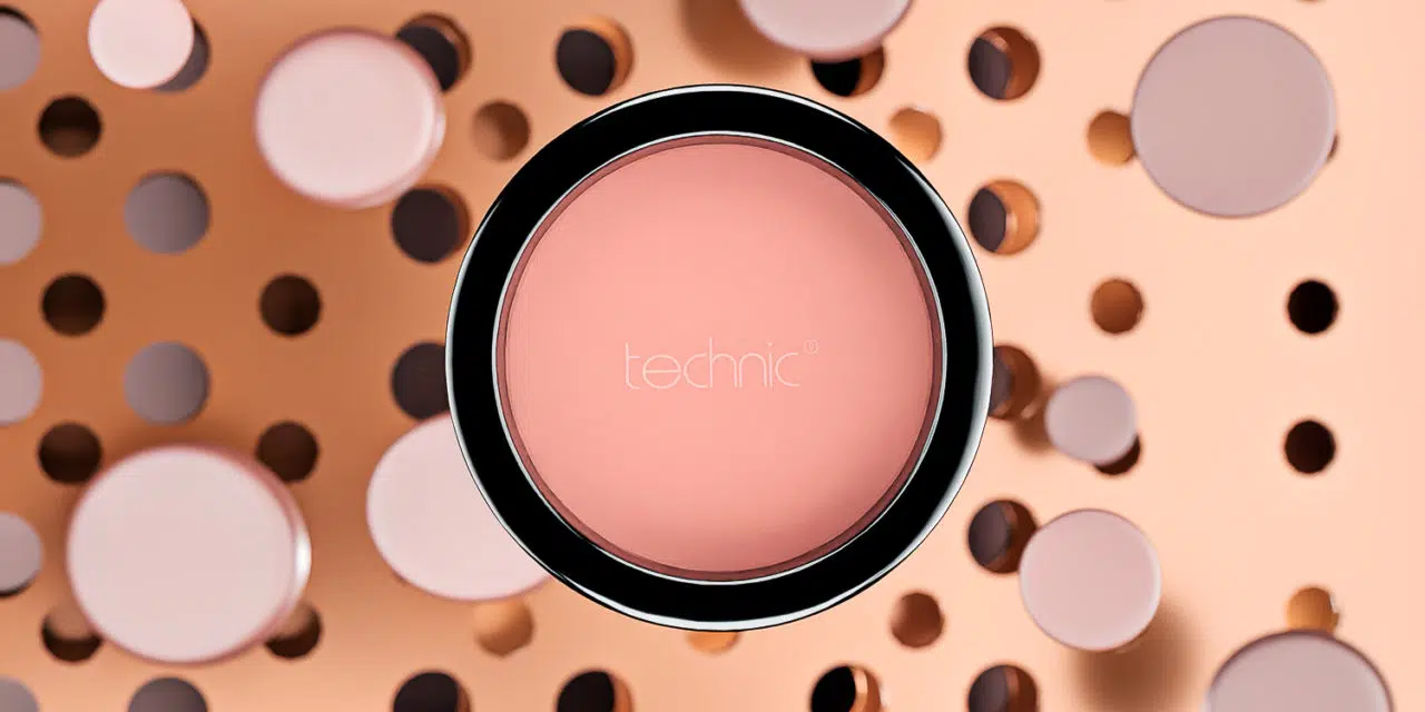 Technic face powder CGI sample for makeup advertising
