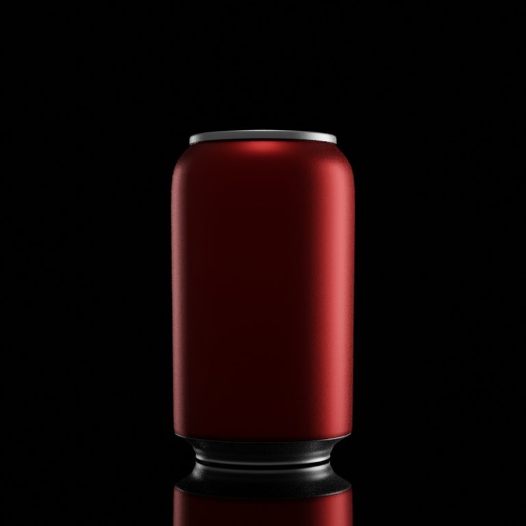 Simple CGI image of a red can to evoke the Coca Cola brand