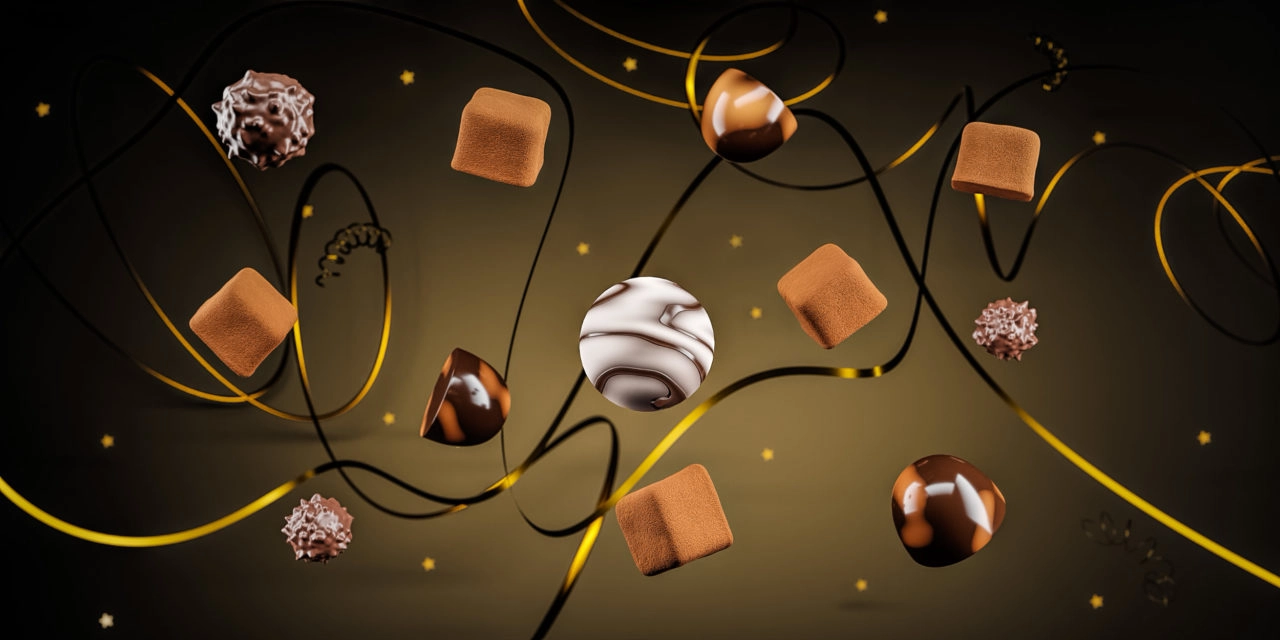 Flying Chocolates CGI festive banner