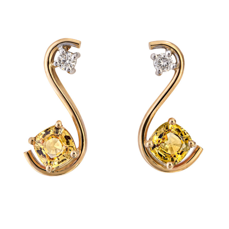 Sample image of ear rings showing catalogue style jewellery photography on white