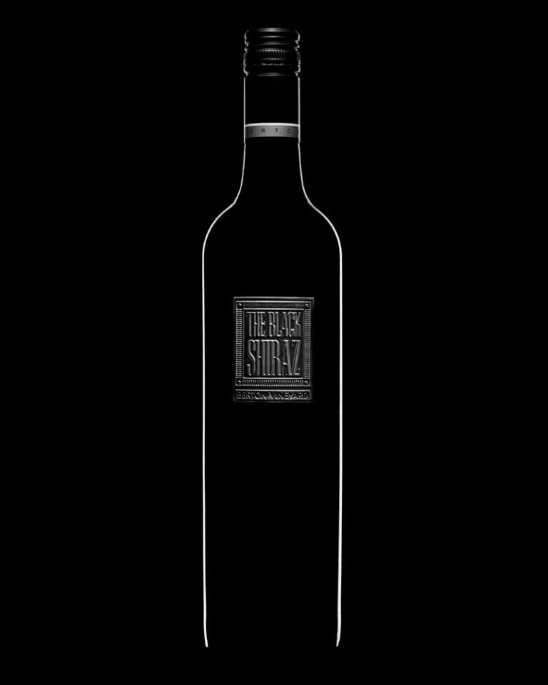 Black Shiraz wine bottle