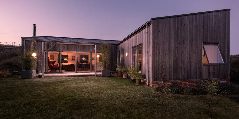 Exterior Architectural Photography of Larch House at Sunset