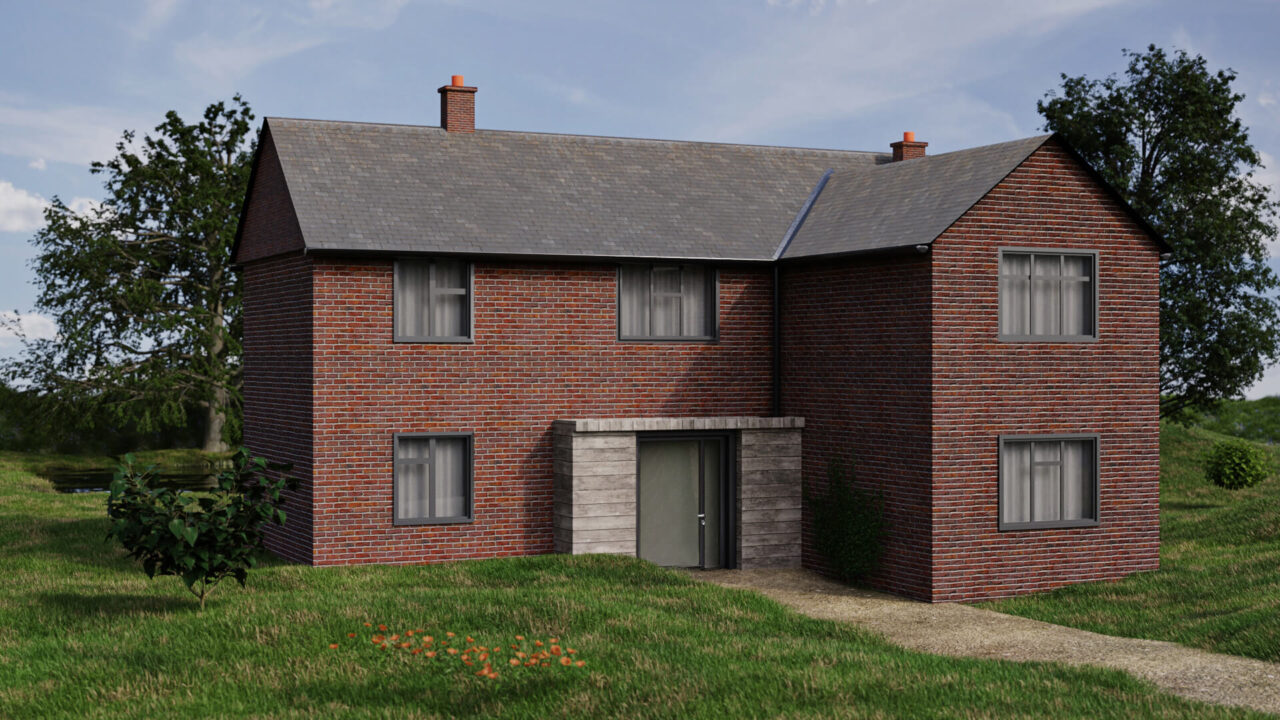 CGI brick house exterior architectural visualisation
