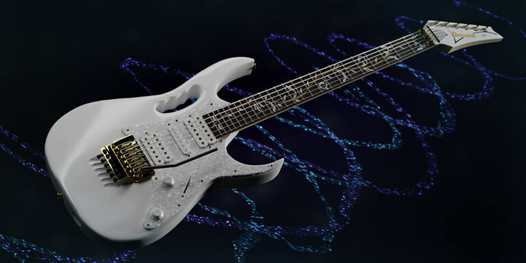 CGI Artist sample product render of an Ibanez guitar