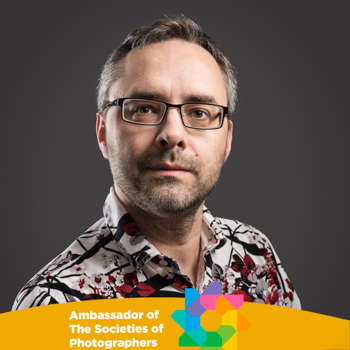 Joe Lenton Profile Image with Societies of Photographers Ambassador banner