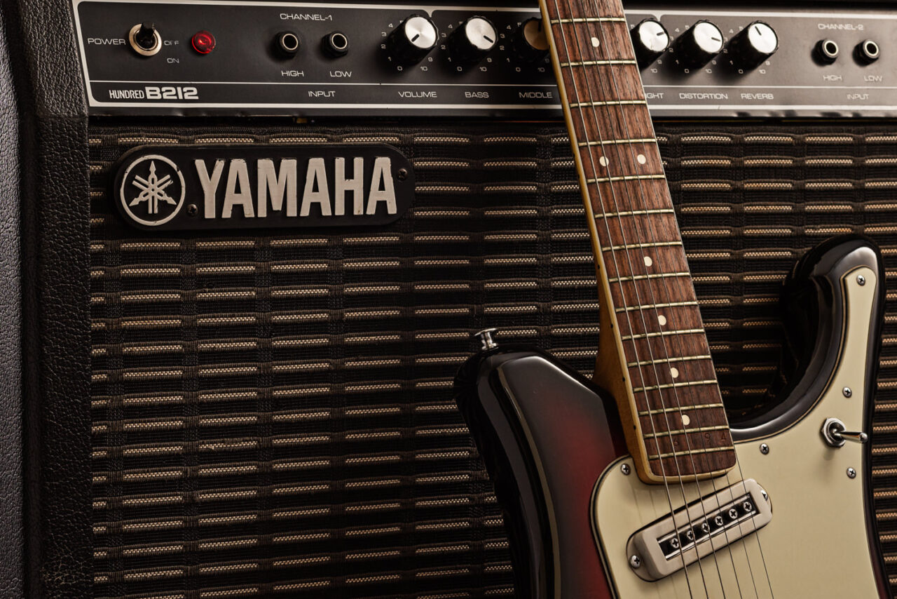 Yamaha guitar and amplifier