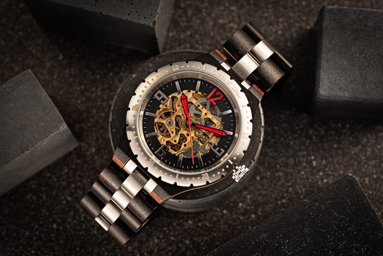 Vision & Time Skeleton Watch with concrete blocks