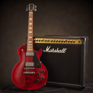 Guitar Photography - Red Les Paul with Marshall amp